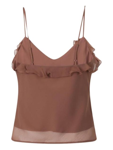 STAUD ruffled spaghetti-strap blouse - Brown - zdjęcie produktu nr 2