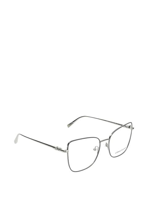 Longchamp geometic-frame glasses - Silver