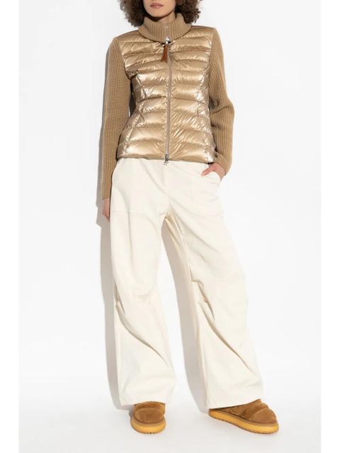 Moncler logo-patch panelled jacket - Neutrals