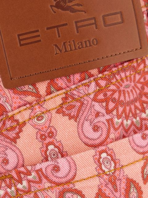 ETRO paisley-print denim shorts - Pink