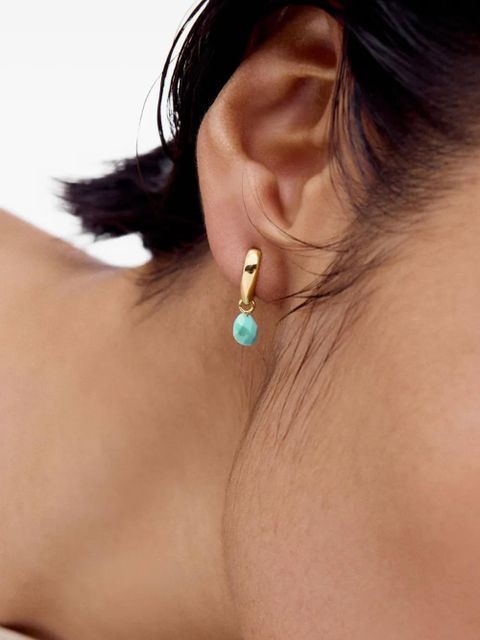 Monica Vinader turquoise-drop huggie earrings - Gold - zdjęcie produktu nr 2