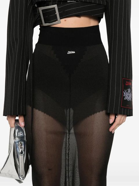 Jean Paul Gaultier knitted maxi skirt - Black