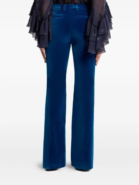 ETRO velvet flared trousers - Blue