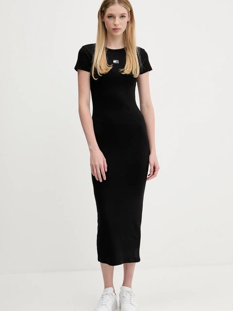 Tommy Jeans sukienka kolor czarny midi dopasowana DW0DW20873 - zdjęcie produktu nr 1