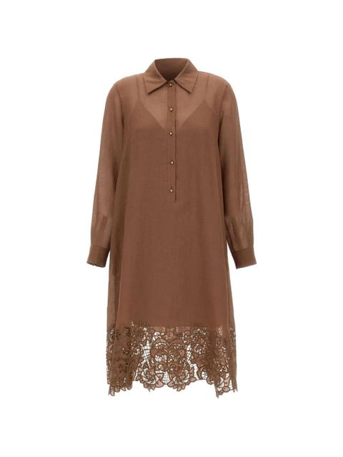 Max Mara sangallo lace ramie dress - Brown - zdjęcie produktu nr 1