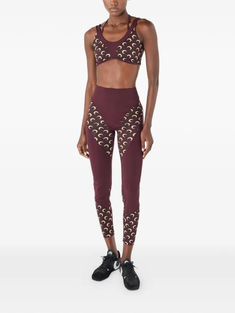 Marine Serre Athleisure moon-printed bra top - Red - zdjęcie produktu nr 2