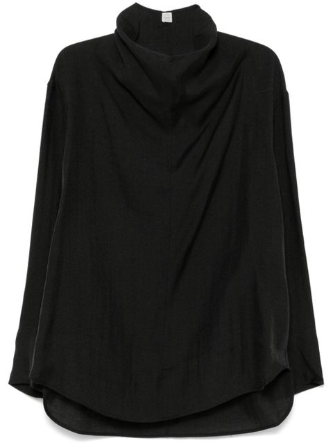 TOTEME funnel-neck organza blouse - Black - zdjęcie produktu nr 1