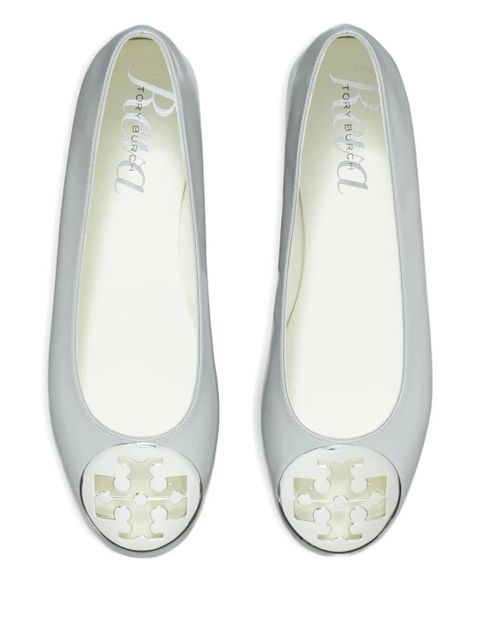 Tory Burch Reva logo-plaque ballet flats - Grey
