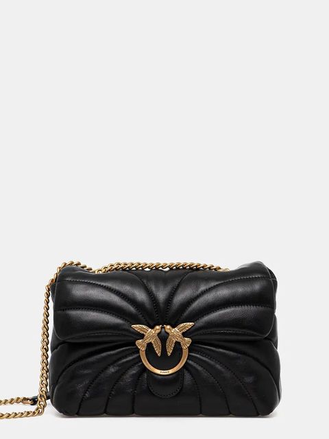 Pinko torebka skórzana kolor czarny 100038 A1EX