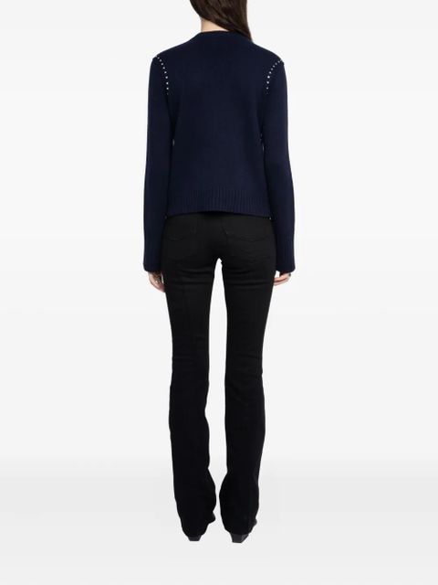 Zadig&Voltaire embellished-shoulder crew-neck sweater - Black