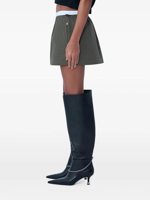 Alexander Wang logo elasticated-waistband mini skirt - Green - zdjęcie produktu nr 1