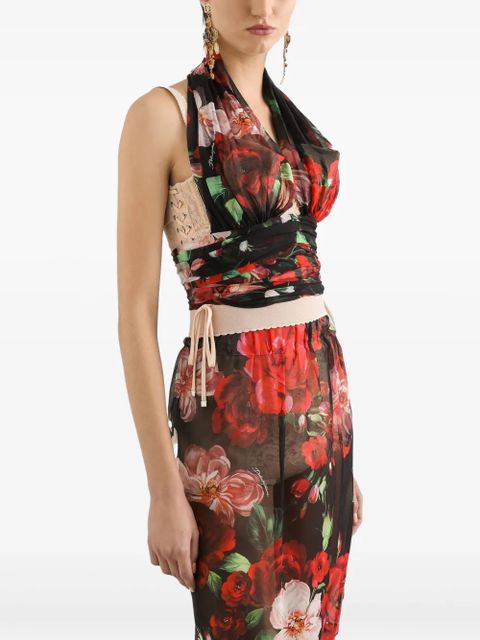 Dolce & Gabbana floral-print top - Black - zdjęcie produktu nr 2