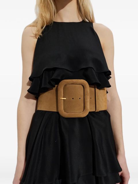 AMI Paris square-buckle leather belt - Neutrals