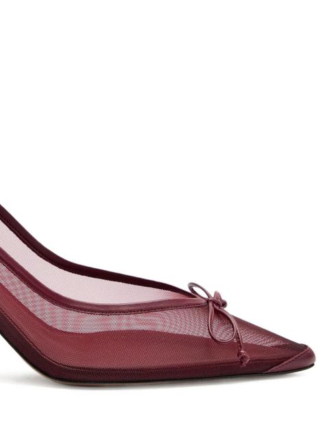 Jacquemus Tourni point-toe bow-detail pumps - Red - zdjęcie produktu nr 2