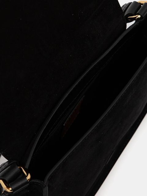 Pollini torebka zamszowa kolor czarny PC4426PP0N QI1