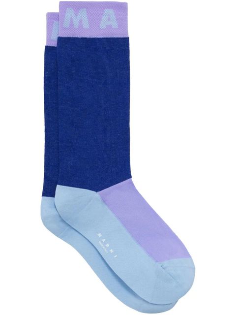 Marni colour-block knitted socks - Blue - zdjęcie produktu nr 1
