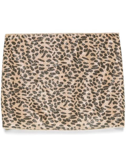 Oséree leopard-print mini skirt - Gold - zdjęcie produktu nr 1