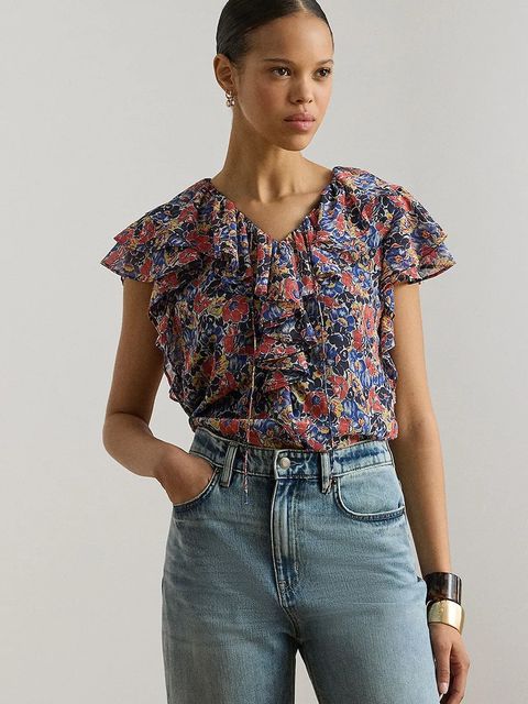 Lauren Ralph Lauren bluzka z falbanką damska - zdjęcie produktu nr 2