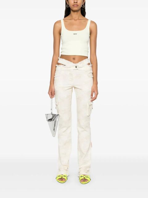 Off-White belted camouflage-pattern trousers - Neutrals - zdjęcie produktu nr 2