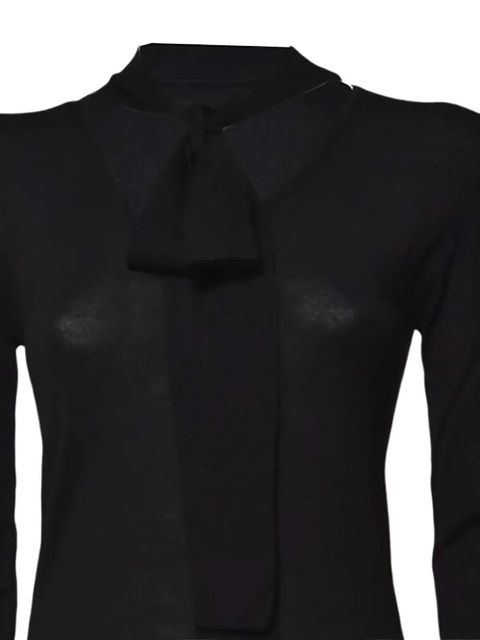 SOLOTRE tie-neck sweater - Black