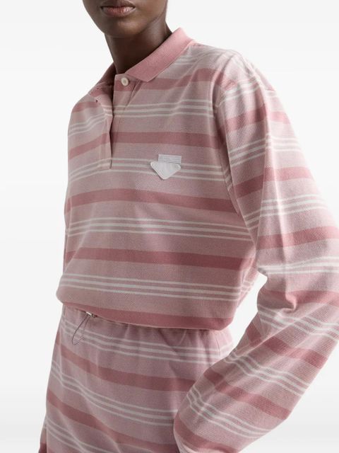 Prada striped long-sleeved polo shirt - Pink