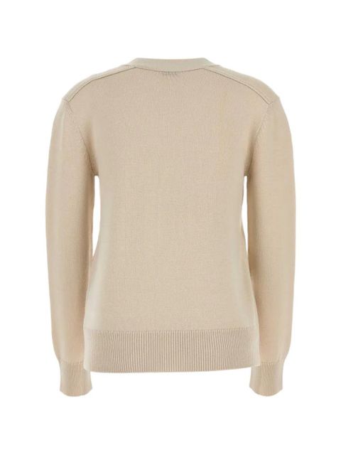 Burberry logo-patch wool cardigan - Neutrals - zdjęcie produktu nr 2