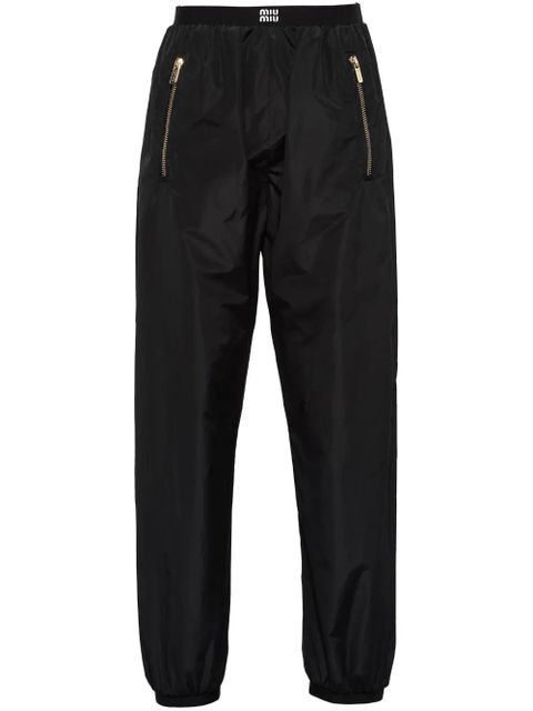 Miu Miu logo waistband track pants - Black