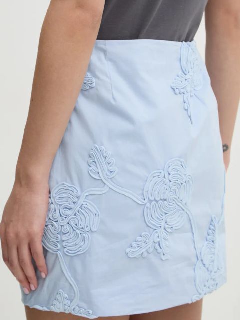 Rotate spódnica bawełniana kolor niebieski mini ołówkowa 1138592322