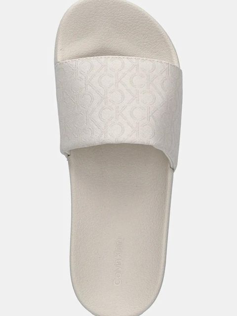 Calvin Klein klapki POOL SLIDE - JACQ damskie kolor beżowy HW0HW02420 - zdjęcie produktu nr 2
