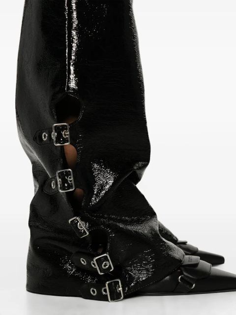 Courrèges multi-buckle flared trousers - Black