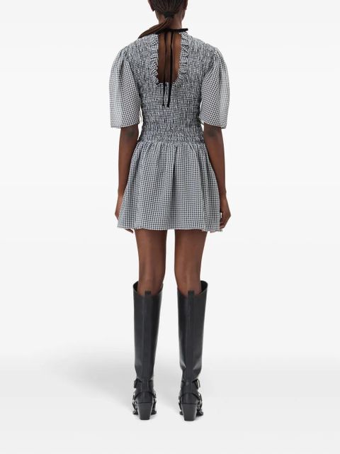 GANNI checked mini dress - Black