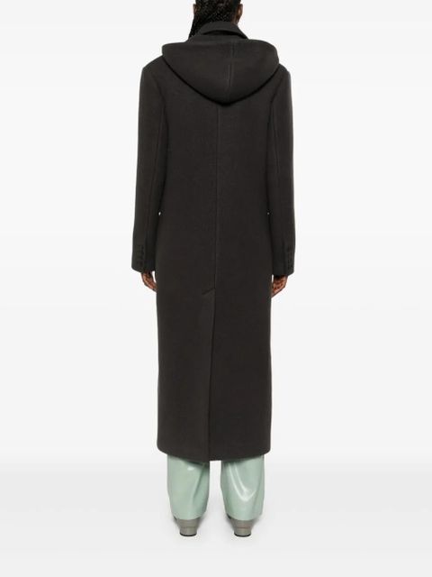 Nanushka double-breasted hooded coat - Green