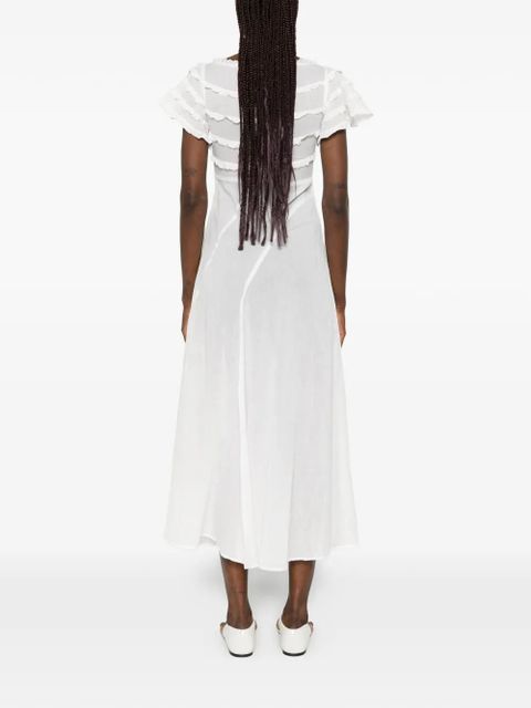 Gimaguas Mary ruffled midi dress - White