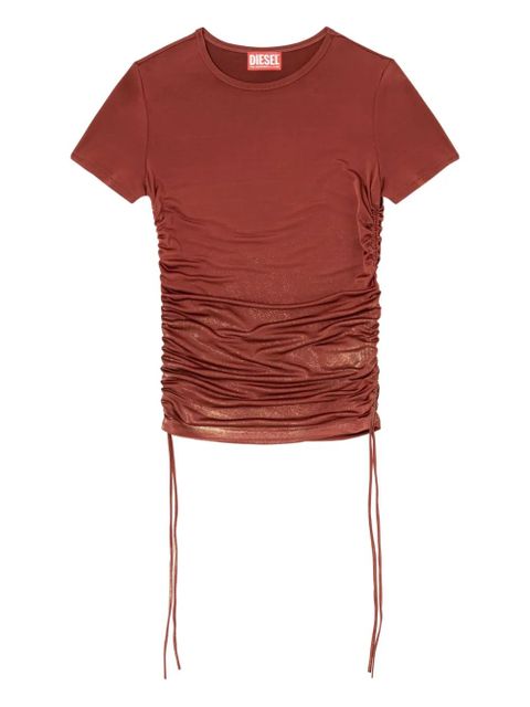 Diesel T-Rey drawstring-gathered T-shirt - Brown - zdjęcie produktu nr 1