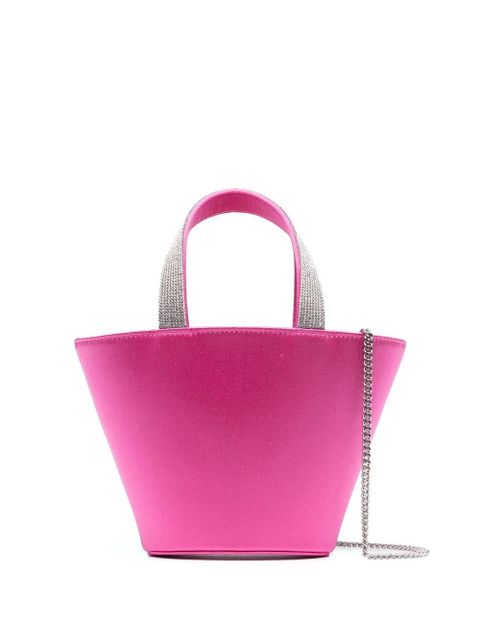Amina Muaddi Rih satin bucket bag - Pink - zdjęcie produktu nr 1