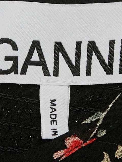 GANNI floral print smocked blouse - Black - zdjęcie produktu nr 2