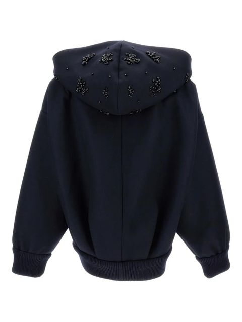 Simone Rocha zipper closure hoodie - Blue