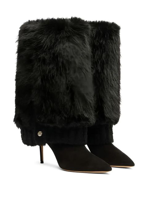 Casadei 80mm leather heeled boots - Black - zdjęcie produktu nr 2