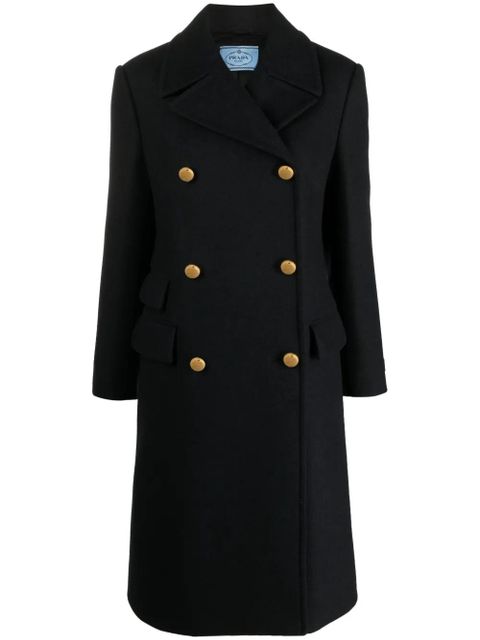 Prada virgin wool double-breasted coat - Blue - zdjęcie produktu nr 1