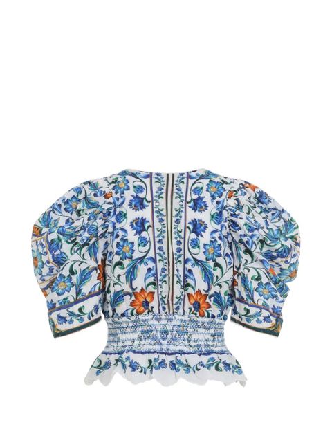 FARM Rio V-neck floral-pattern top - White - zdjęcie produktu nr 2