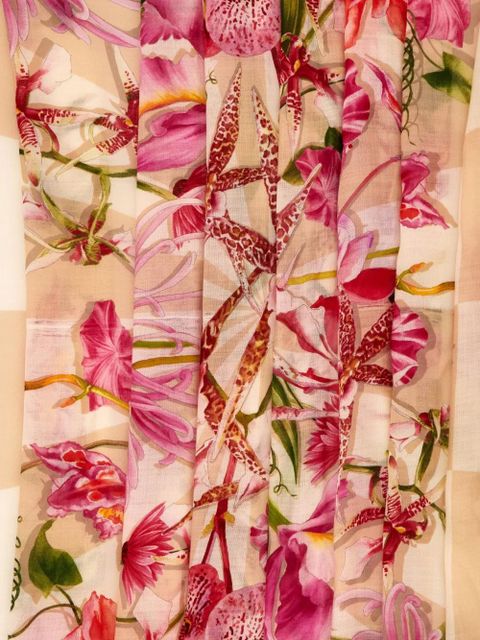 Ferragamo Gaia-print silk scarf - Pink