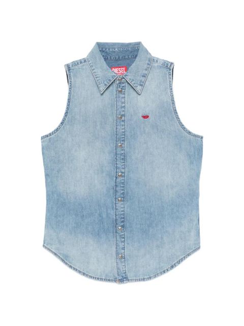 Diesel De-Eazy-SL buttoned sleeveless top - Blue - zdjęcie produktu nr 1