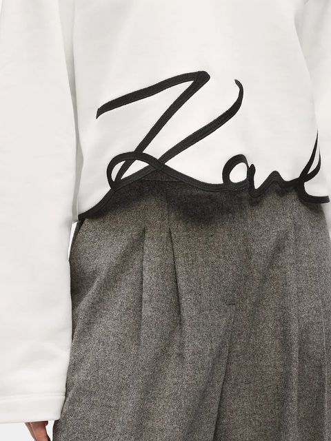 Karl Lagerfeld bluza damska kolor biały z aplikacją A4W20039