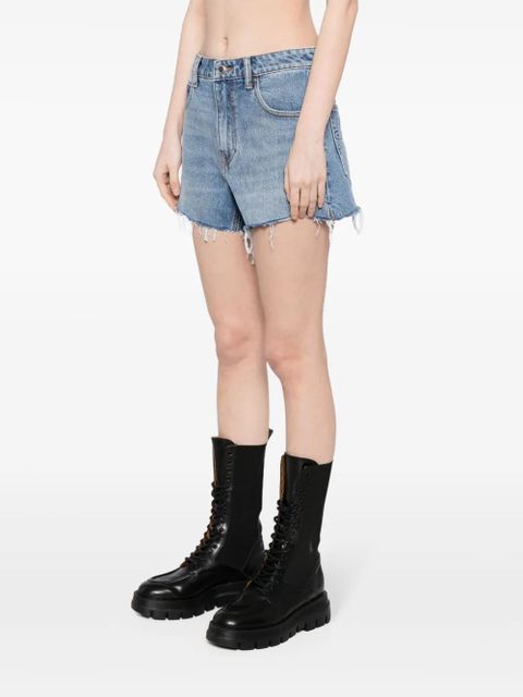 Alexander Wang Bite logo-embosed denim shorts - Blue
