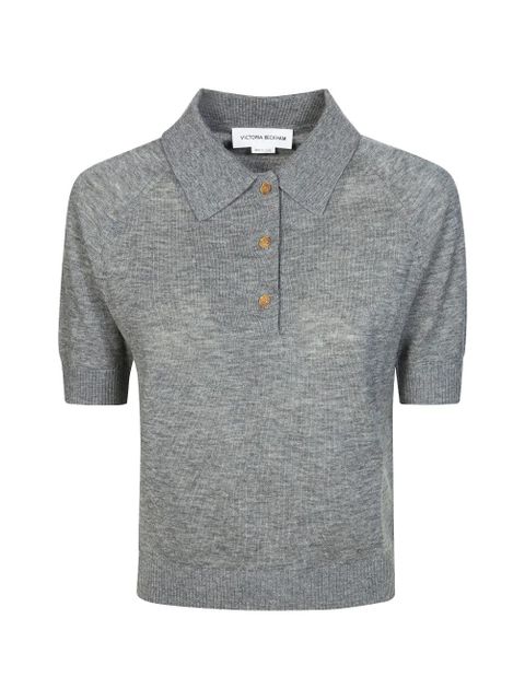 Victoria Beckham button polo top - Grey - zdjęcie produktu nr 1