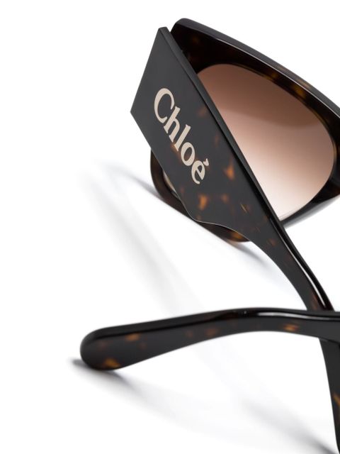 Chloé Eyewear logo-print oversized sunglasses - Brown