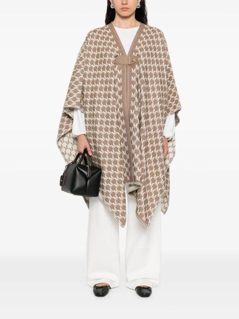 Max Mara monogram-pattern cape - Brown