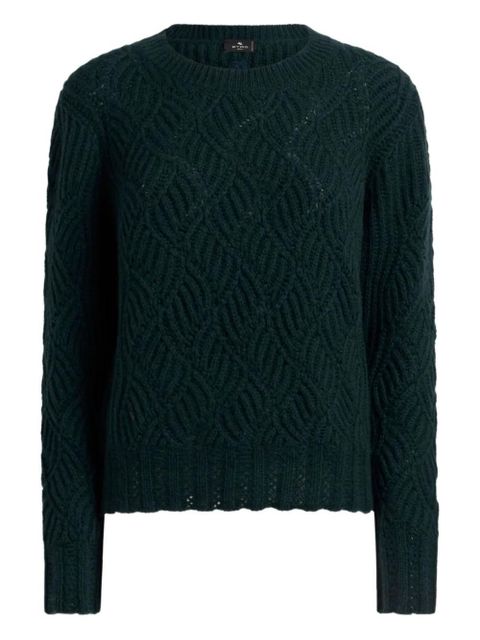 ETRO perforated pattern cashmere sweater - Green - zdjęcie produktu nr 1