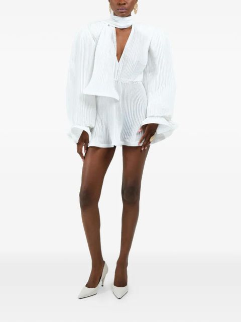 Rowen Rose pleated puffy mini dress - White - zdjęcie produktu nr 2