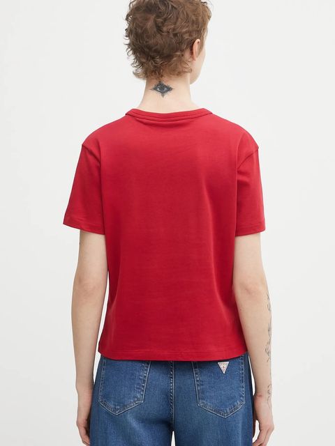 HUGO t-shirt bawełniany damski kolor czerwony 50550117